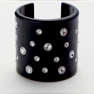 Statement Y2K Wide Cuff Bangle Bracelet with Rhinestones Swiftie Vibes